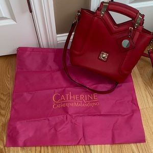 Red handbag by Catherine Malandrino clutch/sling/shoulder